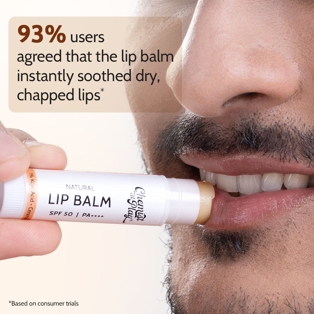 Natural Lip Balm for Chapped & Pigmented Lips | SPF 50 PA++++ & Kojic Acid
